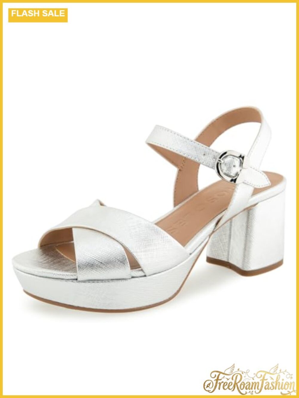 Aerosoles Cosmos Heeled Sandal Faux Leather Platform Evening Formal